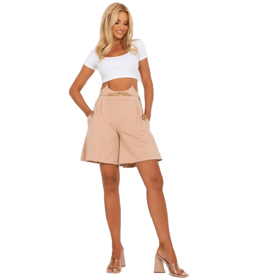 FANCY Ženske kratke hlače z verižico GARNET bež FA-SN-7913.95_388581