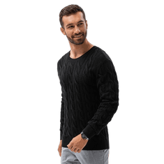 OMBRE Moški pulover FRANK black MDN23791 XXL