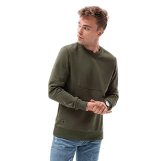 OMBRE Moški pulover CYRUS temno olivna MDN119957 XL