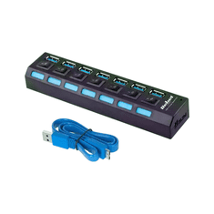 Rebel USB hub 7-portni s stikali, 3.0