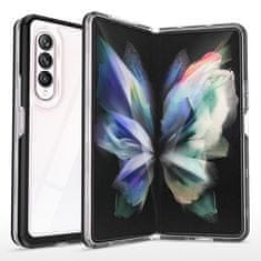 slomart prozoren ovitek 3v1 za samsung galaxy z fold 4 silikonski ovitek z okvirjem črn