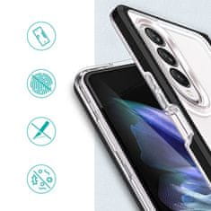 slomart prozoren ovitek 3v1 za samsung galaxy z fold 4 silikonski ovitek z okvirjem moder