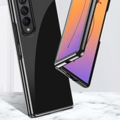 slomart plating case za samsung galaxy z fold 4 ovitek s kovinskim okvirjem črne barve