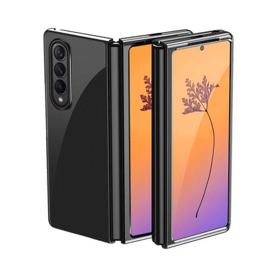 slomart plating case za samsung galaxy z fold 4 ovitek s kovinskim okvirjem črne barve