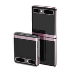 slomart plating case trda torbica electroplating frame cover za samsung galaxy z flip roza