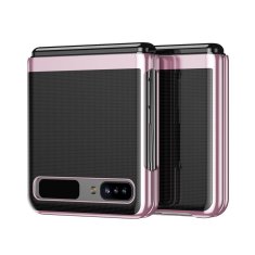 slomart plating case trda torbica electroplating frame cover za samsung galaxy z flip roza