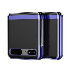 slomart plating case trda torbica electroplating frame cover za samsung galaxy z flip modra