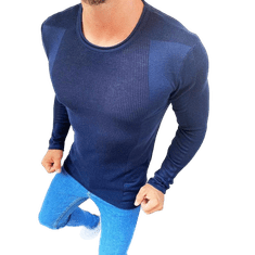 Dstreet Moški pulover s polnim zadrgom temno modre barve wx1586 L