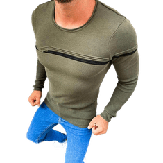 Dstreet Moški pulover v barvi kakija wx1627 L