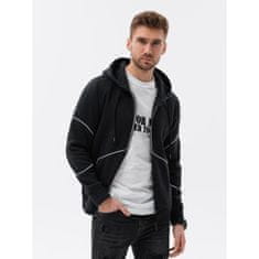 OMBRE Moški pulover z zadrgo VETA črne barve MDN120957 XL