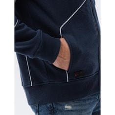 OMBRE Moški pulover z zadrgo VETA temno moder MDN120959 S