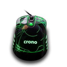 Crono CM636G/Laser/3 200 DPI/Wireless USB/Black-Green