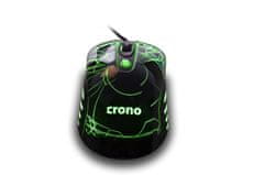 Crono CM636G/Laser/3 200 DPI/Wireless USB/Black-Green