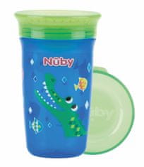 Nuby Skodelica brez pretoka 360° 300ml, 6 m+ modra/zelena