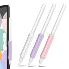 slomart stoyobe silicone holder komplet silikonskih držal za apple pencil 1 / apple pencil 2 / huawei m-pencil roza+vijolična+bela (3 kosi)