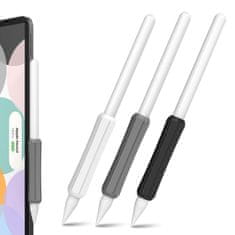 slomart stoyobe silicone holder komplet silikonskih držal za apple pencil 1 / apple pencil 2 / huawei m-pencil črn+siv+bel (3 kosi)