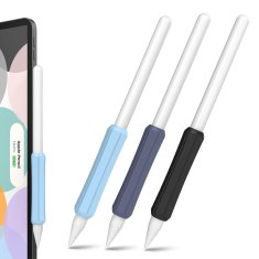 slomart stoyobe silicone holder komplet silikonskih držal za apple pencil 1 / apple pencil 2 / huawei m-pencil dark blue+light blue+black (3 paketi)