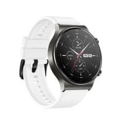 slomart silikonski pas za pametno uro huawei watch gt / gt2 / gt2 pro bel