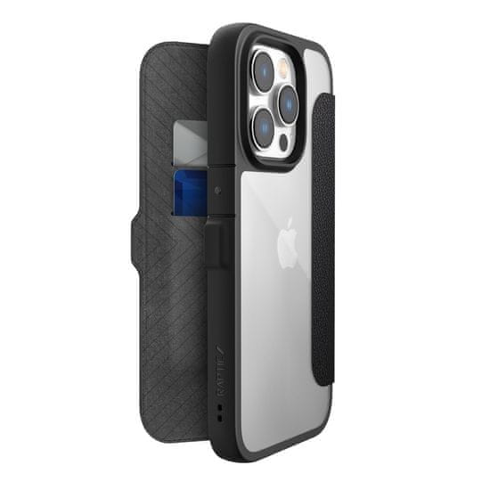 RAPTIC x-doria urban folio case iphone 14 pro flip cover črna