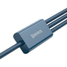 BASEUS Univerzalni kabel 3v1 USB - Lightning / USB-C / micro USB 3,5A 1,5 m modre barve