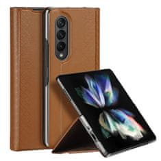 slomart dux ducis bril etui za samsung galaxy z fold 3 flip cover card wallet stojalo rjava