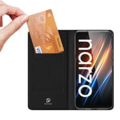 slomart dux ducis skin pro etui za realme c30 / realme narzo 50i prime cover flip card wallet stand black