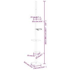 Vidaxl Mačje drevo od tal do stropa temno sivo 263,5-289,5 cm