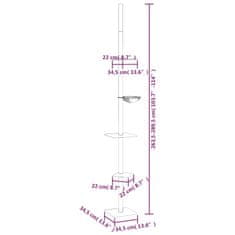 Vidaxl Mačje drevo od tal do stropa svetlo sivo 263,5-289,5 cm