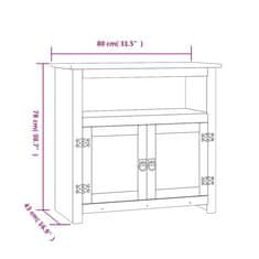 Vidaxl TV omarica mehiška borovina Corona Range bela 80x43x78 cm