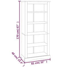 Vidaxl Petnadstropna knjižna omara borovina Corona Range 81x29x170 cm