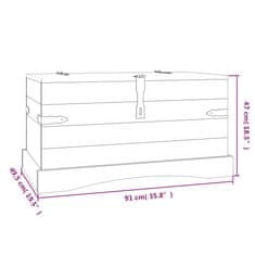 Vidaxl Skrinja za shranjevanje borovina Corona Range 91x49,5x47 cm