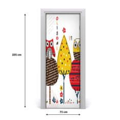 tulup.si Nalepka na vratih Sove na drevesih 75x205 cm