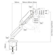 slomart Držalo za monitor "ELBRUS" MT014 81,3 cm (32") Črna Miza