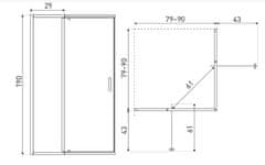 KERRA Kvadratna tuš kabina Dunaj 2D 80x90 do 80x90, 6mm