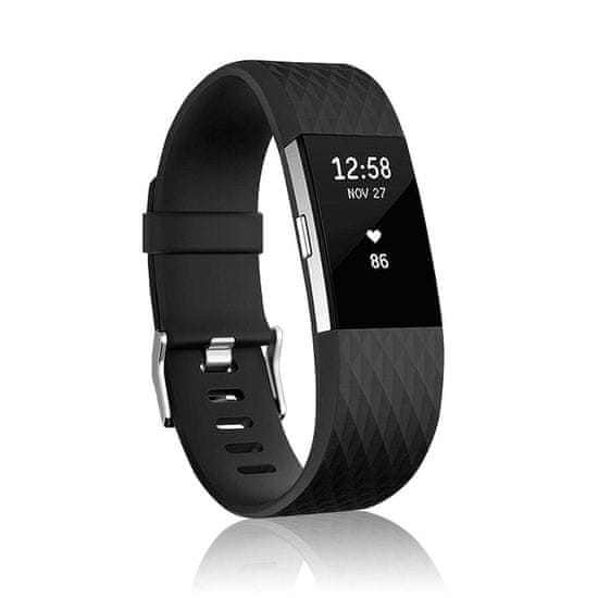 BStrap Silicone Diamond (Large) pašček za Fitbit Charge 2, black