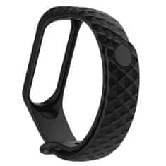 BStrap Silicone Diamond pašček za Xiaomi Mi Band 3/4, black