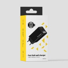 MG Fast GaN polnilnik USB / USB-C 65W QC PD, črna