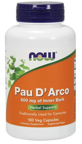 NOW Foods Pau D'Arco (Lapacho), 500 mg, 100 zeliščnih kapsul