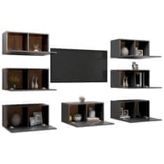 Vidaxl TV omarice 7 kosov sive 30,5x30x60 cm iverna plošča