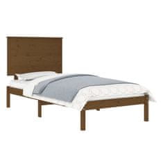 shumee Okvir za posteljo, medeno rjava, masivni borov les, 90x200 cm