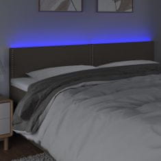 Vidaxl LED posteljno vzglavje taupe 200x5x78/88 cm blago