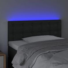 Vidaxl LED posteljno vzglavje črno 80x5x78/88 cm umetno usnje