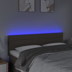 Vidaxl LED posteljno vzglavje taupe 144x5x78/88 cm blago