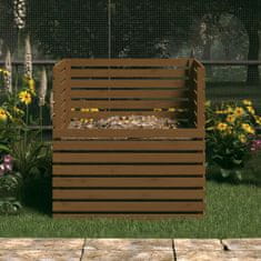 Vidaxl Kompostnik medeno rjav 100x100x102 cm trdna borovina