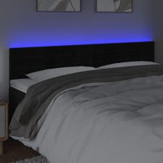 Vidaxl LED posteljno vzglavje črno 160x5x78/88 cm žamet