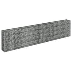 Vidaxl Visoka greda gabion pocinkano jeklo 360x30x90 cm