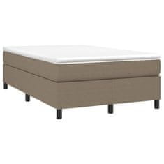 Greatstore Box spring postelja z vzmetnico taupe 120x190 cm blago