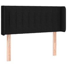 Vidaxl LED posteljno vzglavje črno 93x16x78/88 cm blago