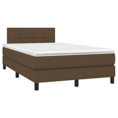 Vidaxl Box spring postelja z vzmetnico temno rjava 120x190 cm blago