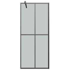Vidaxl Stena za prhanje, 90x195 cm, temno kaljeno steklo